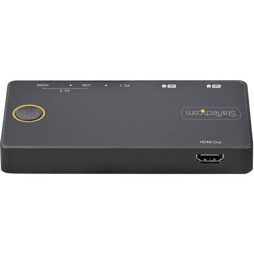 StarTech.com Switch KVM ibrido USB-A + HDMI e USB-C a 2 porte - Monitor singolo HDMI 2.0 4K 60Hz - Switch KVM compatto-2