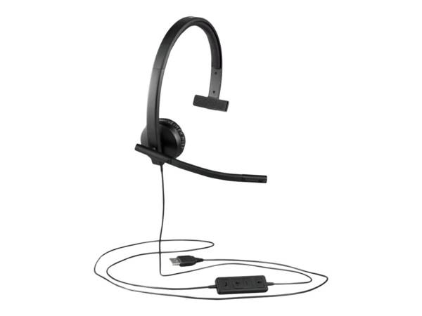Logitech H570e Auricolare Cablato A Padiglione Ufficio USB tipo-C Nero
