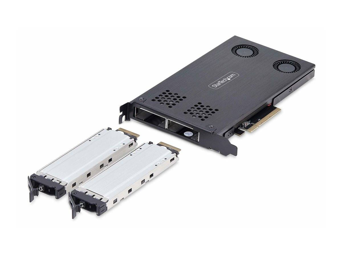 StarTech.com Adattatore SSD M.2 NVMe a PCIe x8 rack mobile a doppio alloggiamento rimovibile biforcazione necessaria ins-2