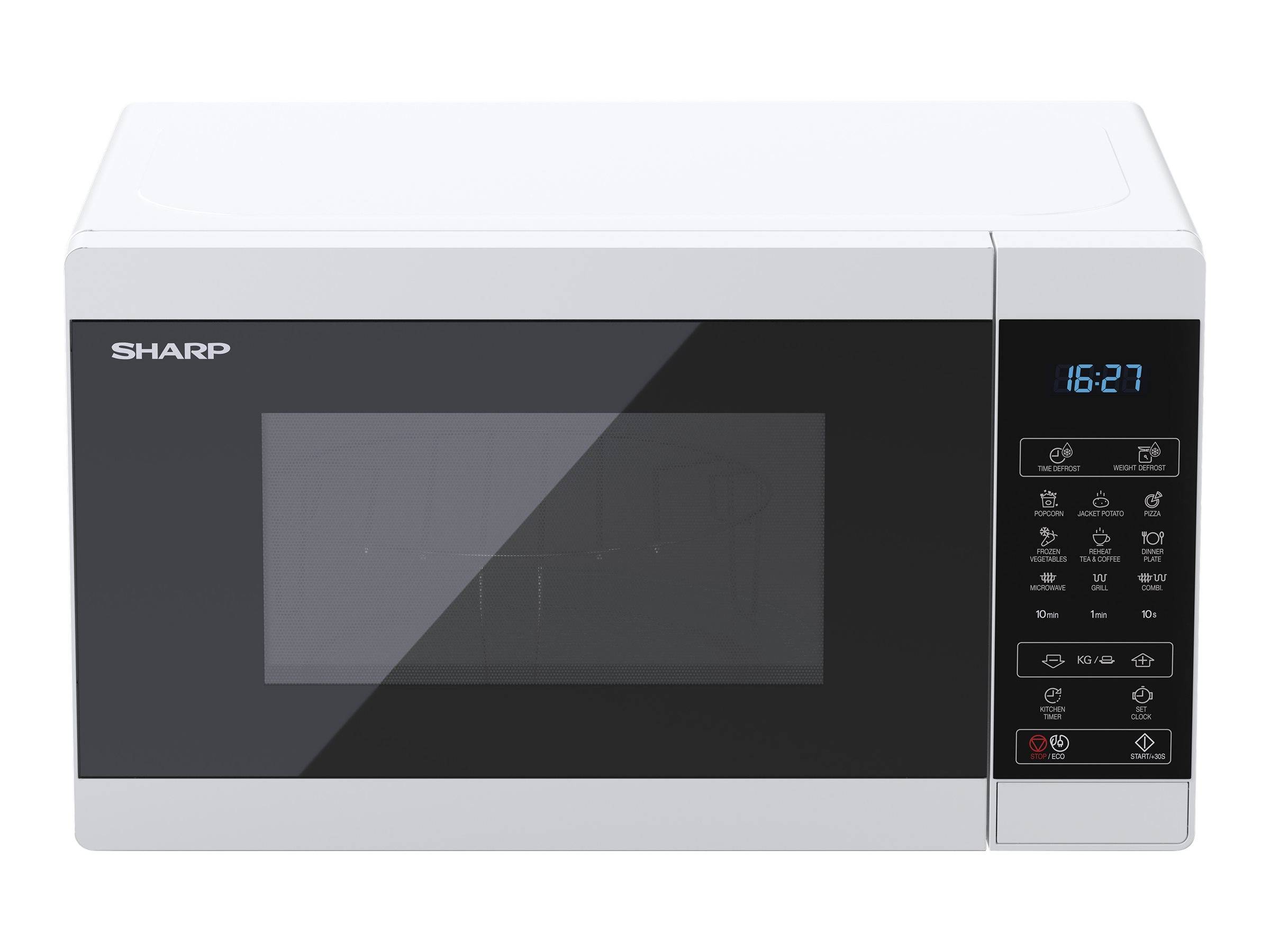 Sharp YC-MG02E-W forno a microonde Superficie piana 20 L 800 W Blu, Bianco-1
