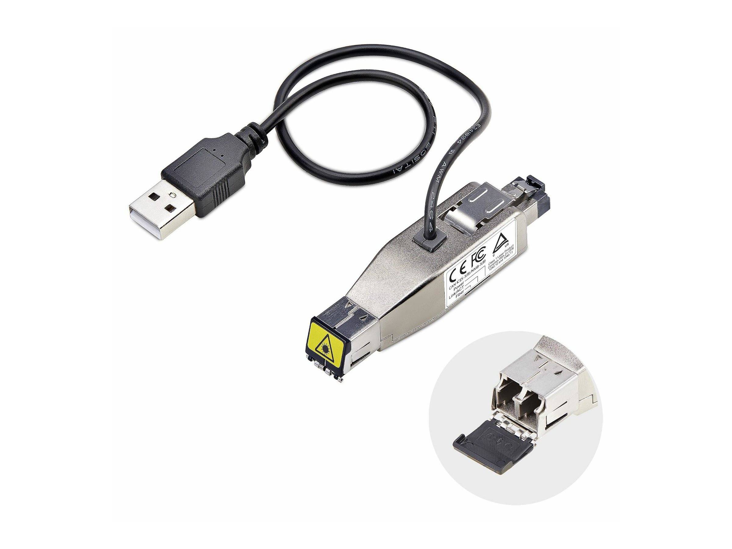 thernet, monomodale ottico 10 km/multimodale 800 m, alimentato via USB, compatto, micro mini, TAA (D01ML55U-FIBER-MEDIA)-0