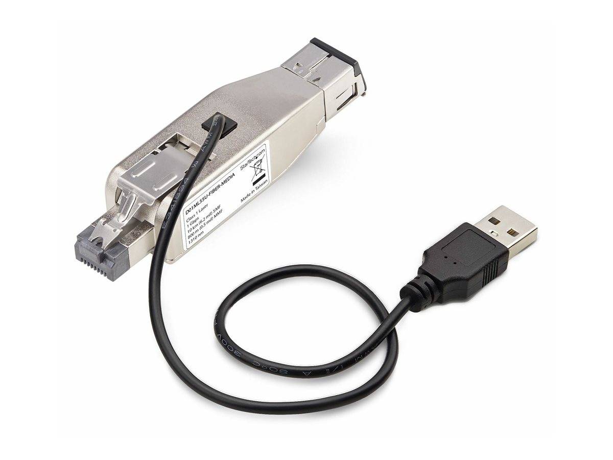 thernet, monomodale ottico 10 km/multimodale 800 m, alimentato via USB, compatto, micro mini, TAA (D01ML55U-FIBER-MEDIA)-2