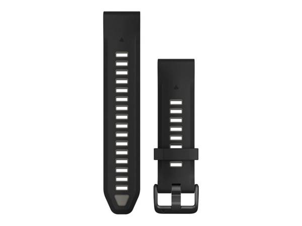 Garmin Quickfit Band Nero, Grigio Silicone (Garmin Ersatzarmband QuickFit 20mm Sil)
