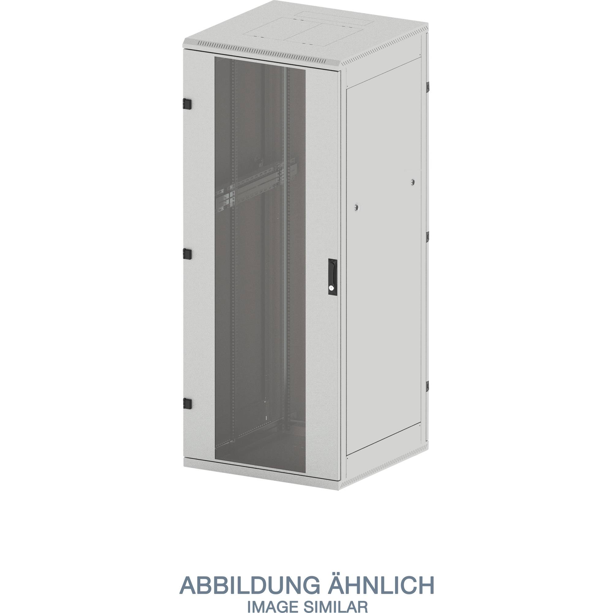 TRITON 19""Schrank B600/T1000 Schwarz bis 800Kg Glastuer-0