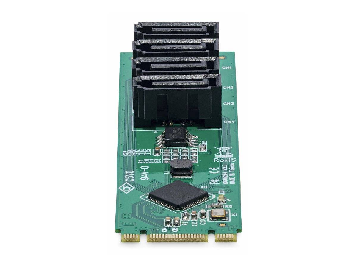 StarTech.com Scheda adattatore da M.2 a SATA a 4 porte scheda di espansione da M.2 PCIe 3.0 a SATA HDD/SSD chipset ASM10-4
