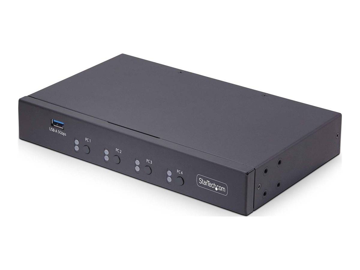 StarTech.com Switch KM a 4 porte con commutazione del mouse, switcher USB per tastiera/mouse, audio 3,5 mm/USB,-3