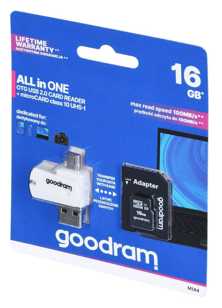 Goodram M1A4 All in One 16 GB MicroSDHC UHS-I Classe 10-1