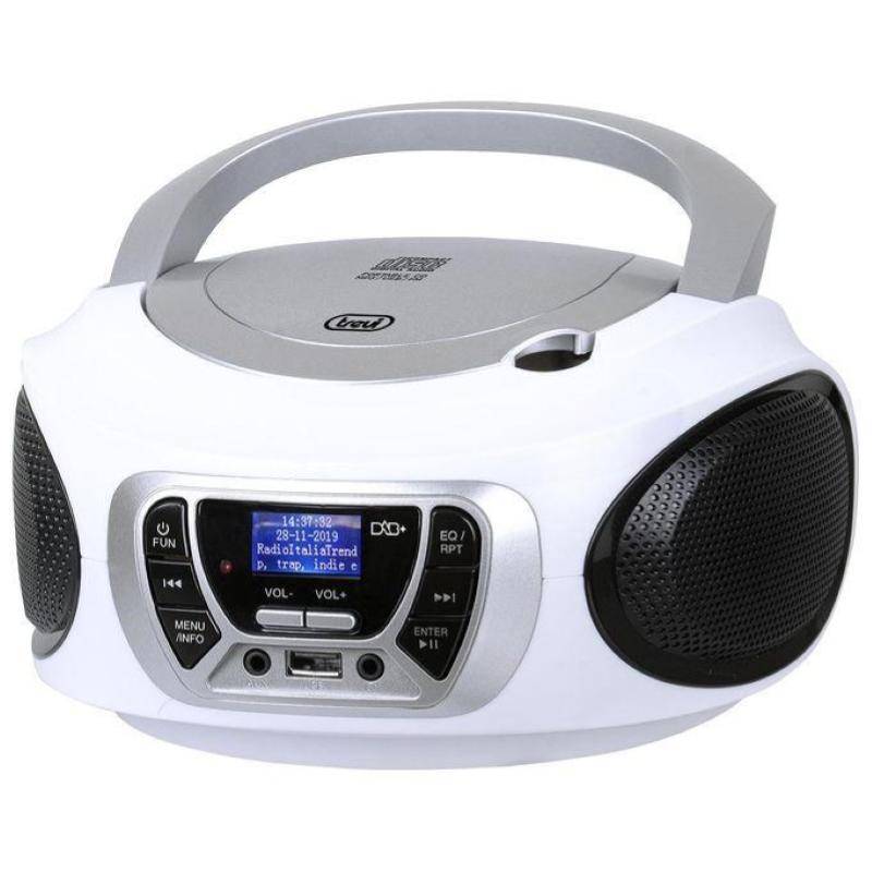 Trevi CMP 510 DAB Stereo Portatile CD Boombox Radio USB AUX-IN Presa Cuffia Bianco-0
