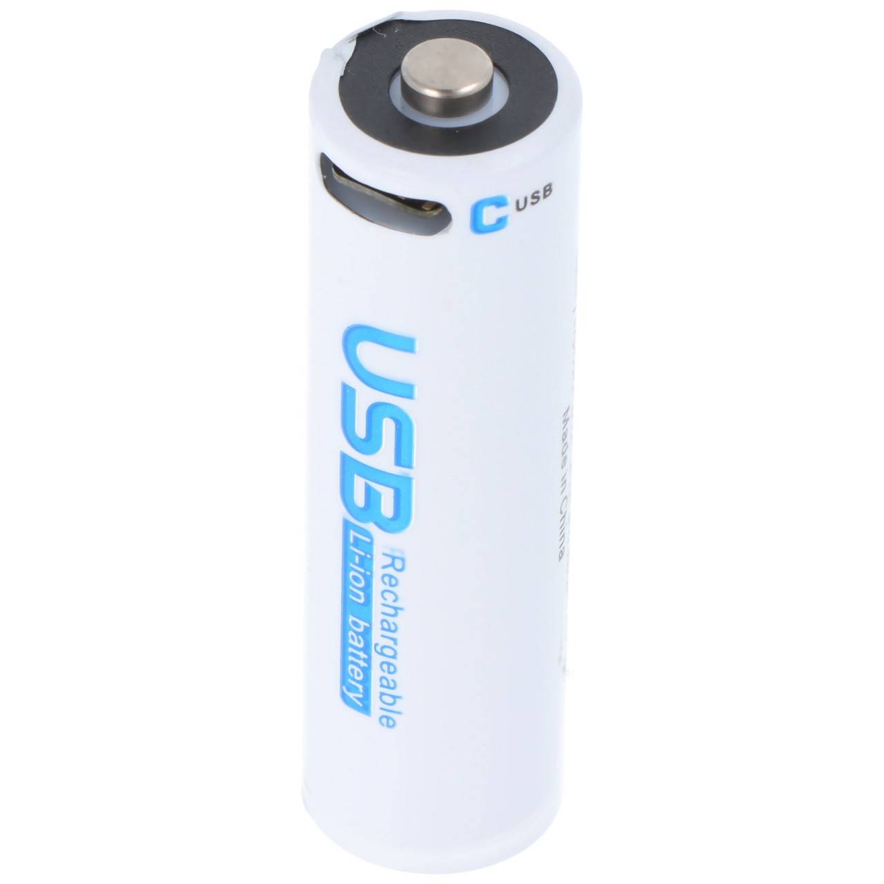 Pila rotonda 14500, AA, Li-ion, 1,5 V, 1700 mAh, 2,55 Wh, con porta di ricarica USB-C-4