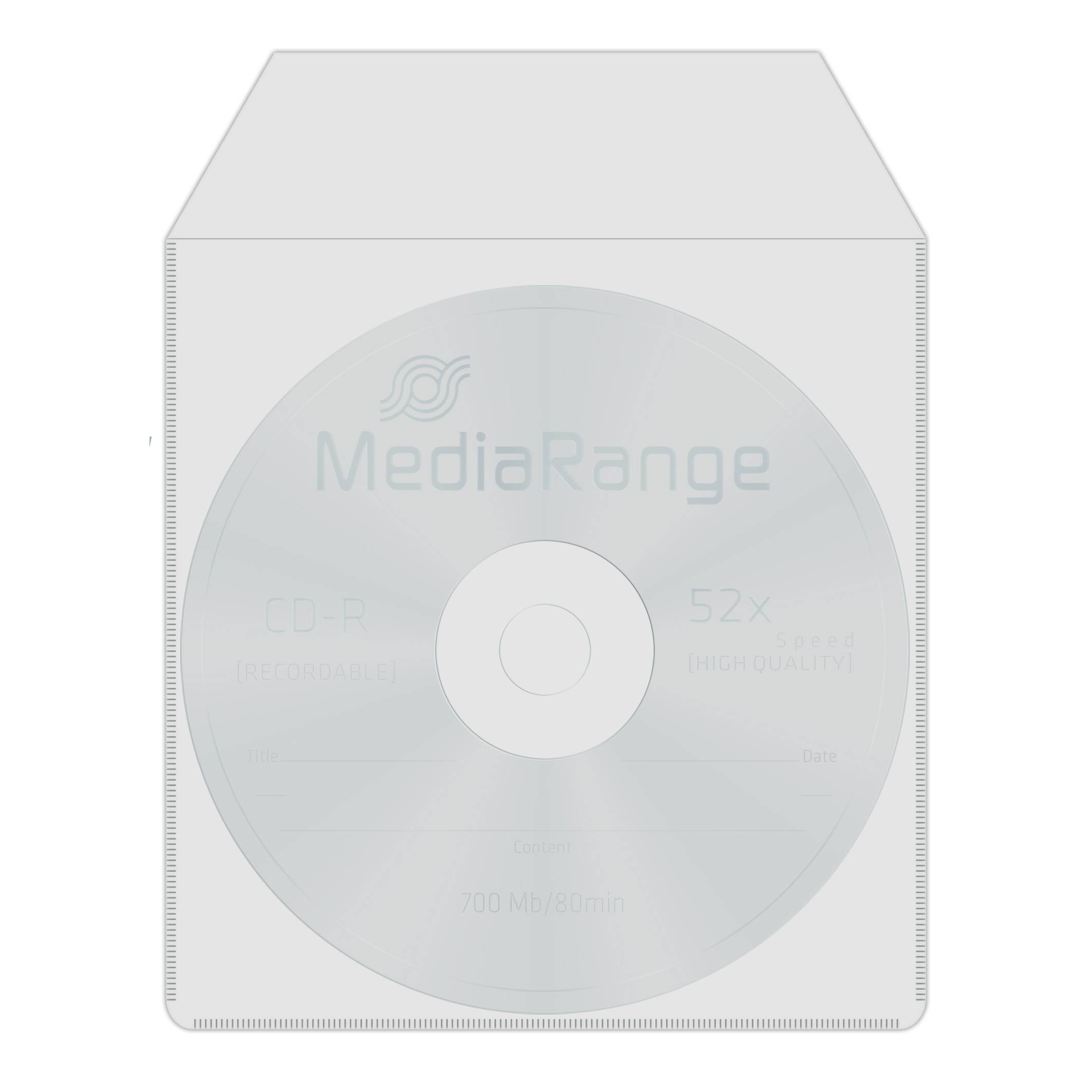 MediaRange BOX64 custodia CD/DVD Custodia a tasca 1 dischi Grigio (MEDIARANGE PLASTIC SLEEVES FOR 1 DISC 50 PACK)-1