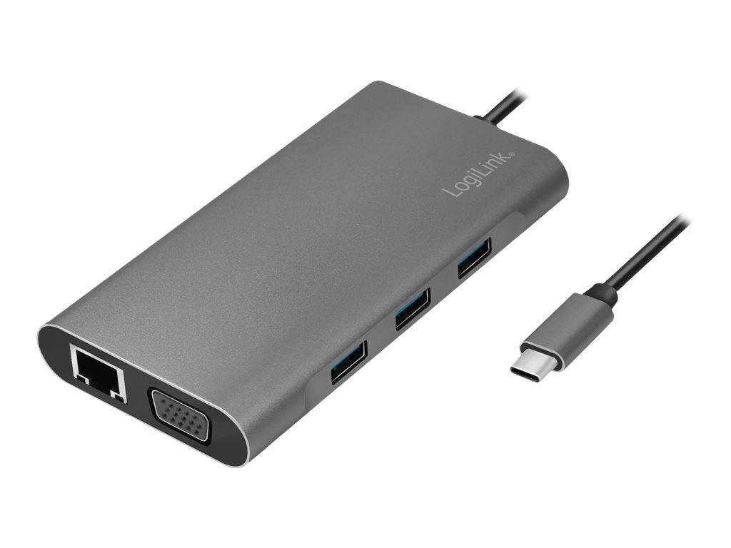 LogiLink UA0383 replicatore di porte e docking station per laptop Cablato USB 3.2 Gen 1 [3.1 Gen 1] Type-C Argento (UA03-0