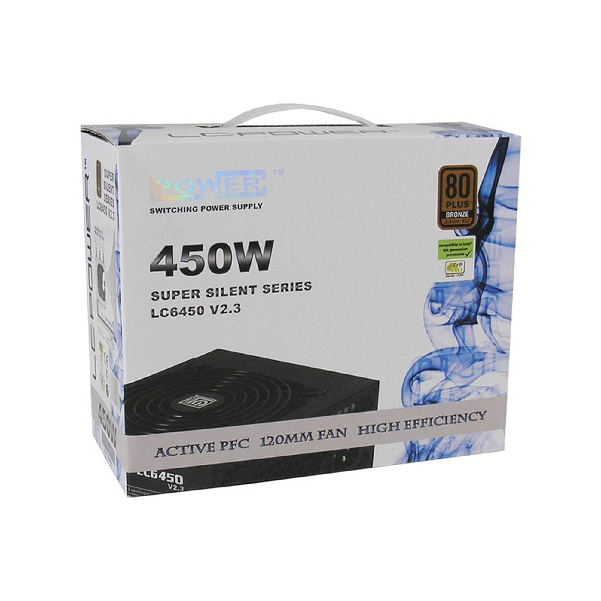 LC-Power LC6450 V2.3 alimentatore per computer 450 W 20+4 pin ATX ATX Nero (LC Power Super Silent Series LC6450 V2)-1
