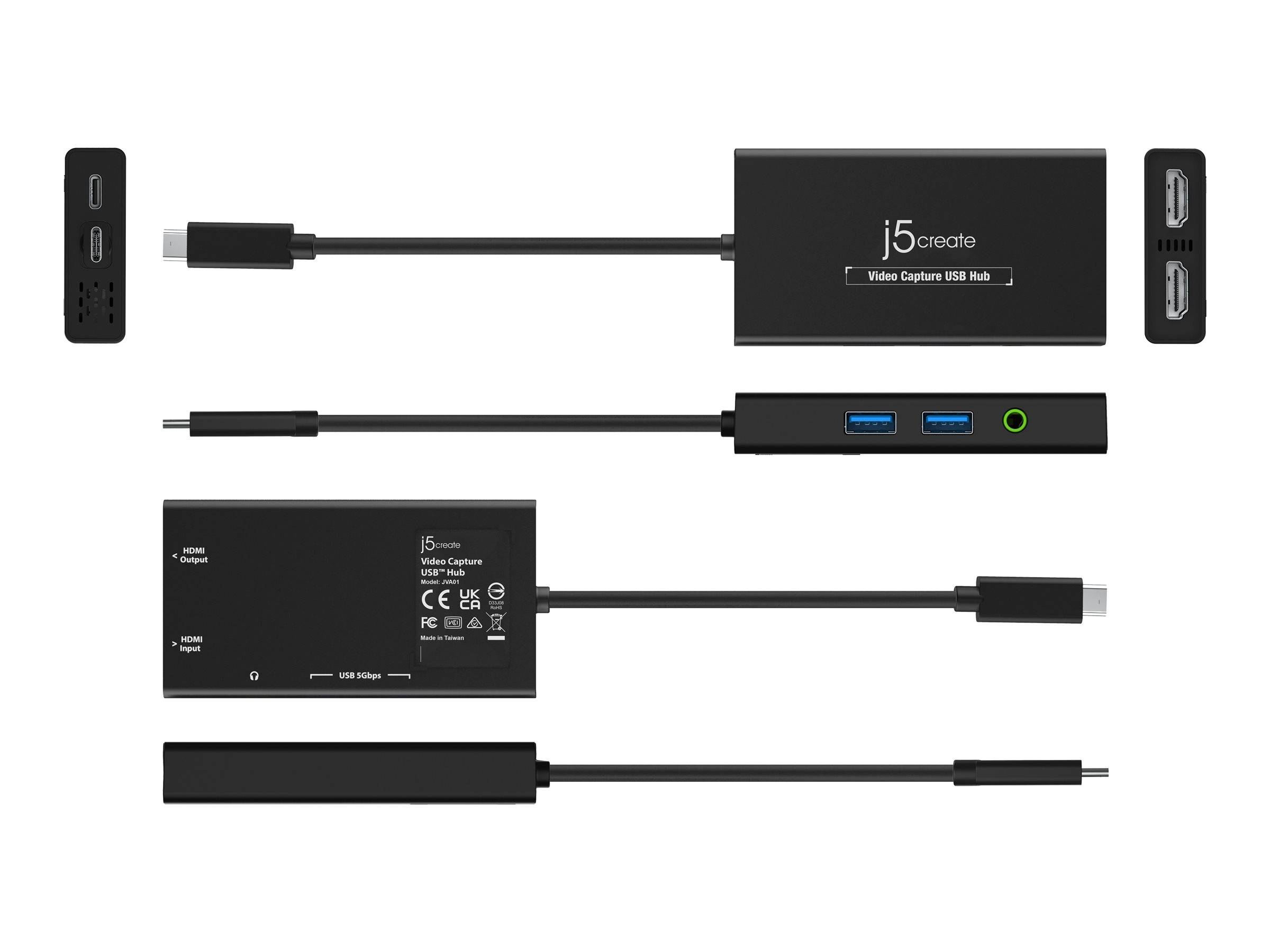 j5create JVA01-N Hub USB™ di acquisizione video (VIDEO CAPTURE USB HUB - )-1