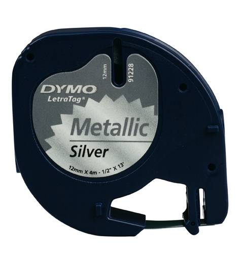 DYMO LetraTAG - Metal Silver - Rolle (1,2 cm x 4 m) 1 Kassette(n) Band - für LetraTag LT-100H, LT-100T-1