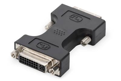 Assmann DVI adapter. DVI(24+1) - DVI(24+5) M/F. DVI-D dual link. bl (AK-320502-000-S)-1