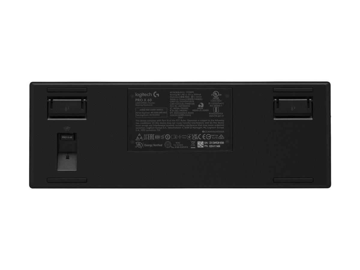 LOGITECH PRO X 60 LIGHTSPEED Wireless Gaming Keyboard (Tactile) - BLACK - DEU-3