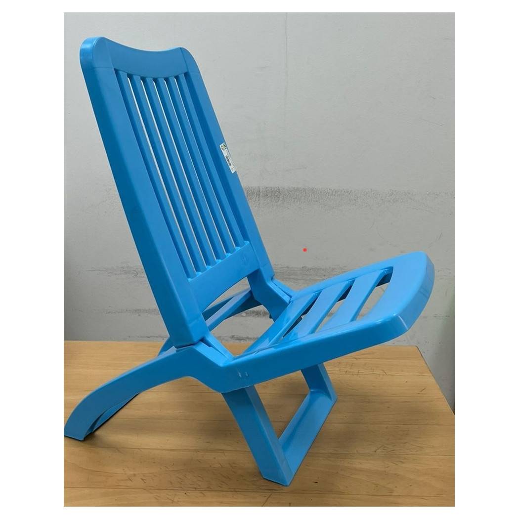 Set 4 Sedie Spiaggina Sdraio Spiaggia Mare Celeste Pieghevole In Plastica 023392 --1