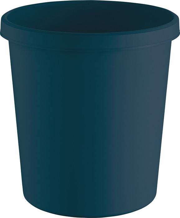 helit Papierkorb "the green german", 18 Liter, blau rund, umlaufender Griffrand, aus recyceltem Kunststoff - 1 Stück (H6