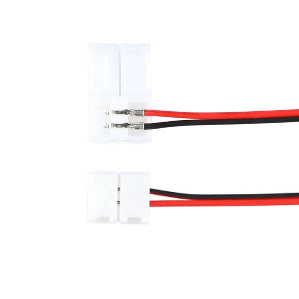 V-TAC Connettore Clip 2 Pin Strip LED Monocolore 3528 8mm Cavo 130mm