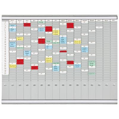 FRANKEN T-Kartentafel Universal Planer (B)1.003 x (H)783 mm Rahmen: Kunststoff, hellgrau, 16 Träger à 35 Schlitze, - 1 S-0
