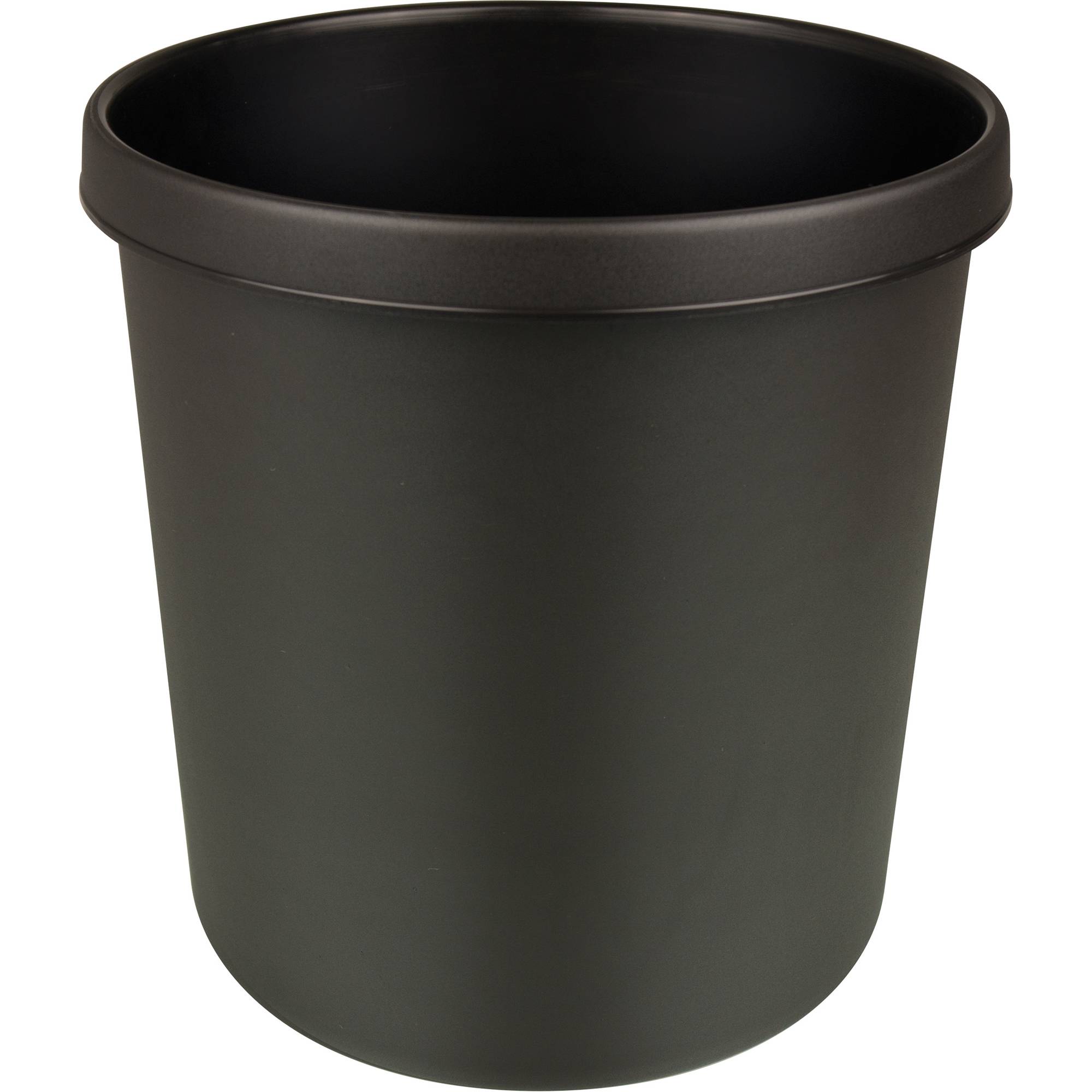helit Papierkorb, schwer entflammbar, 12 Liter, PP, schwarz rund, mit umlaufendem Griffrand, oberer Durchmesser: 260 mm-0