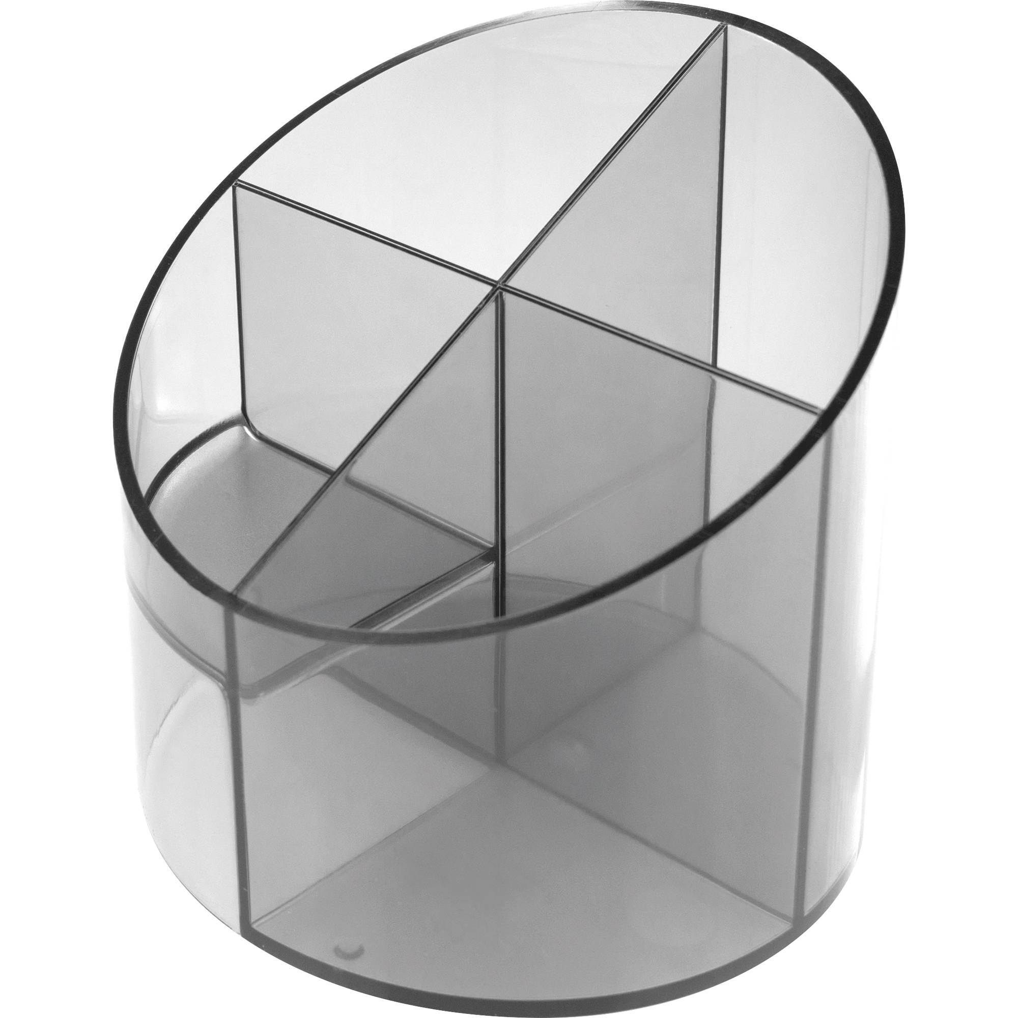 helit Multiköcher Economy Transparent, 4 Fächer, glasklar hochglänzend, aus Polystyrol, rund, Durchmesser: 110 mm (H6390
