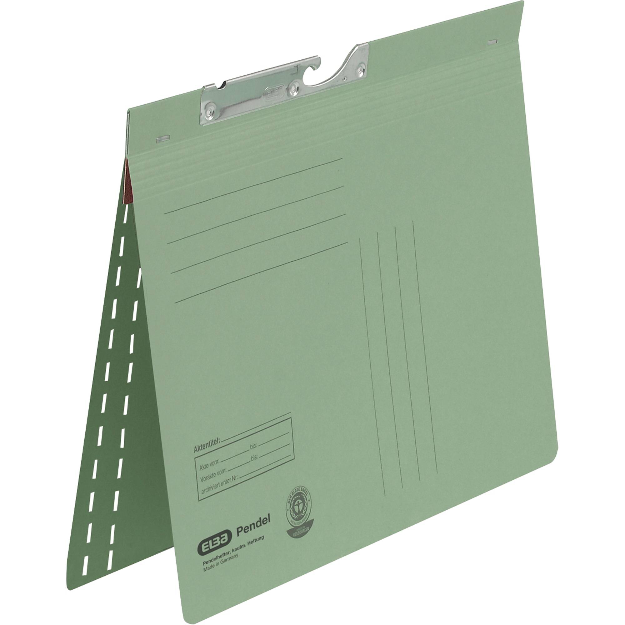 ELBA Pendelhefter, DIN A4, Manilakarton, 250 g-qm, grün - für den Markt: D - L - A - CH - 50 Stück (90451 GN)-0