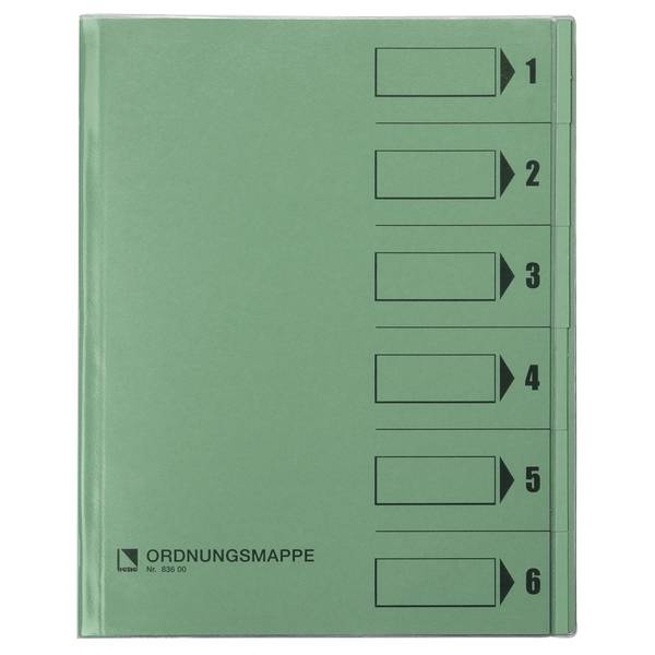 bene cartella classificatore Rc verde 250g 6tl DIN A4 6 scomparti verde