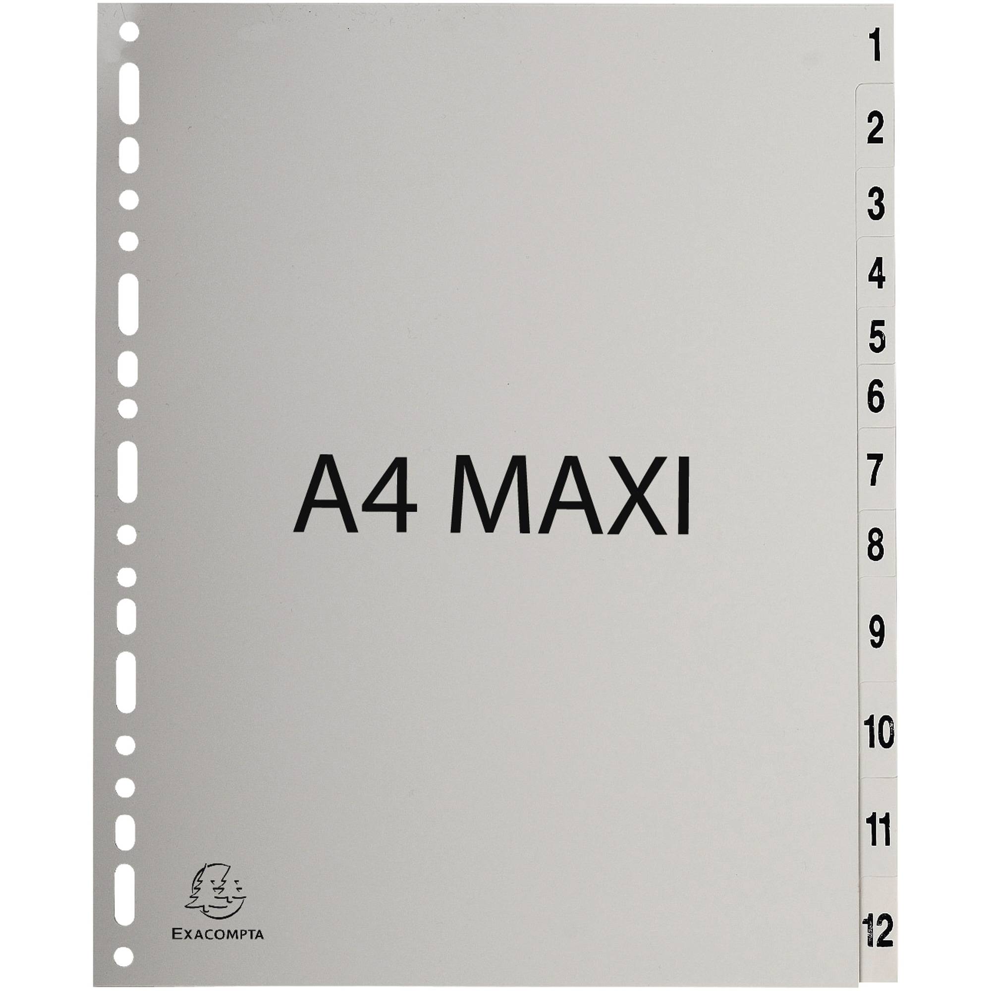 Registro Exacompta Registro A4+ PP grigio 1-12 pezzi grigio-0