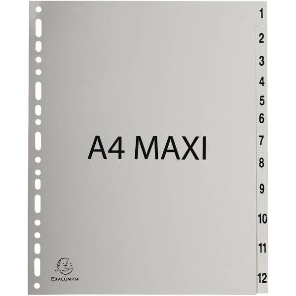 Registro Exacompta Registro A4+ PP grigio 1-12 pezzi grigio