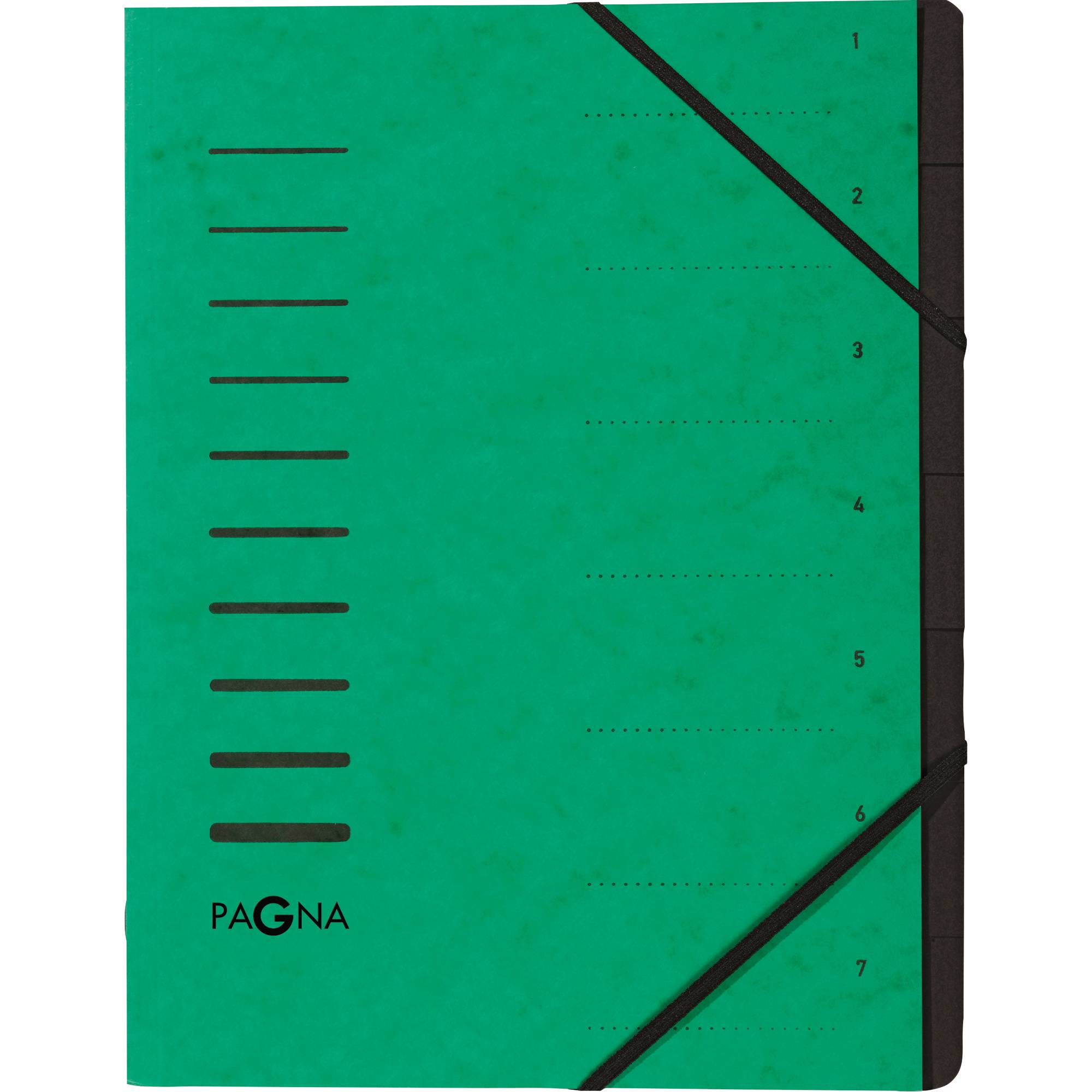 Cartella classificatore PAGNA Cartella classificatore Pagna 7 pezzi verde DIN A4 7 scomparti verde-0