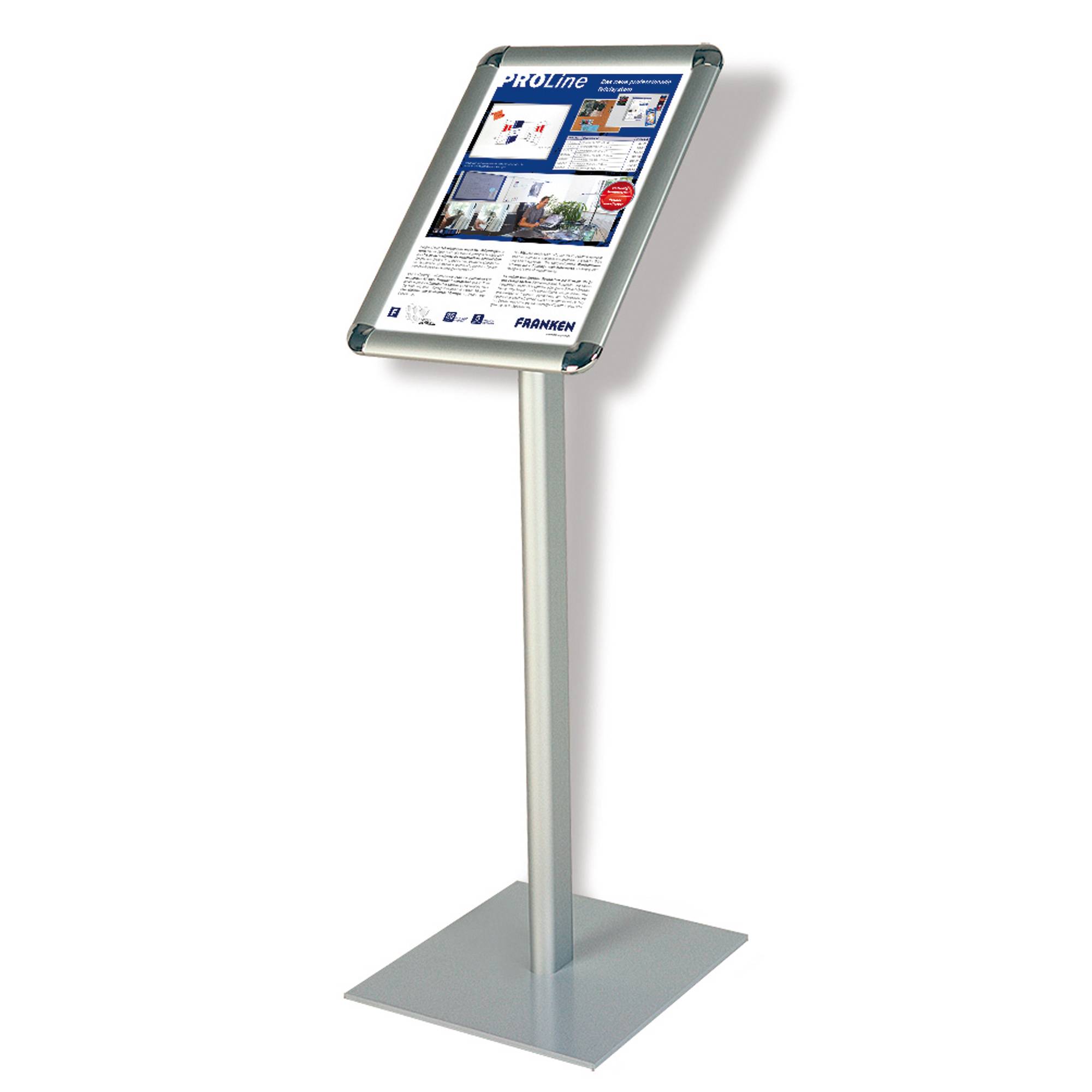 Espositore informativo FRANKEN "Standard" DIN A3 verticale altezza 1.250 mm telaio in alluminio anodizzato argento profi-0