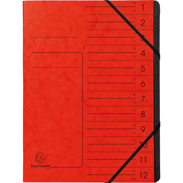 Cartelle Exacompta Cartelle Exacompta A4, rosso, 12 volte DIN A4 12 volte rosso