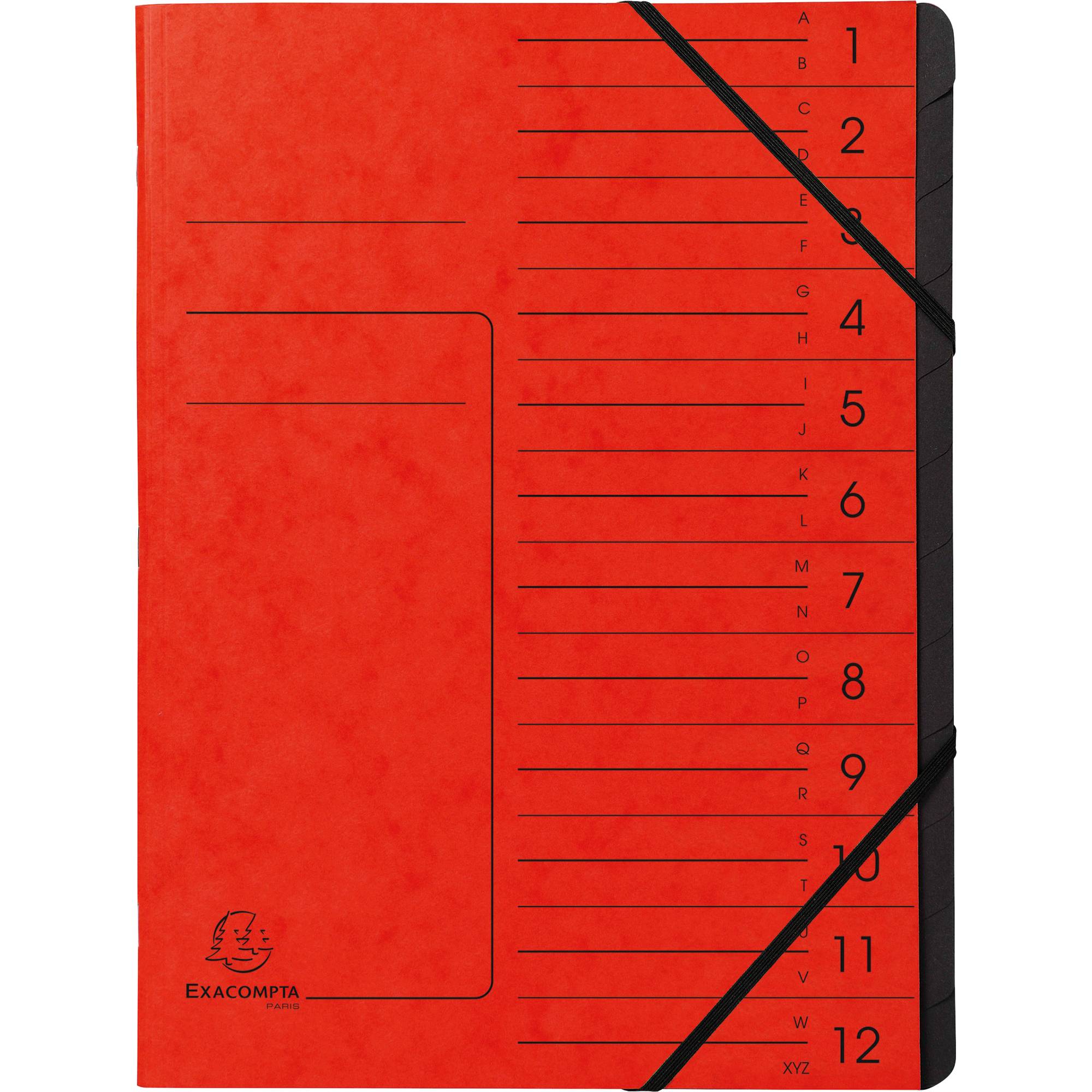 Cartelle Exacompta Cartelle Exacompta A4, rosso, 12 volte DIN A4 12 volte rosso-0