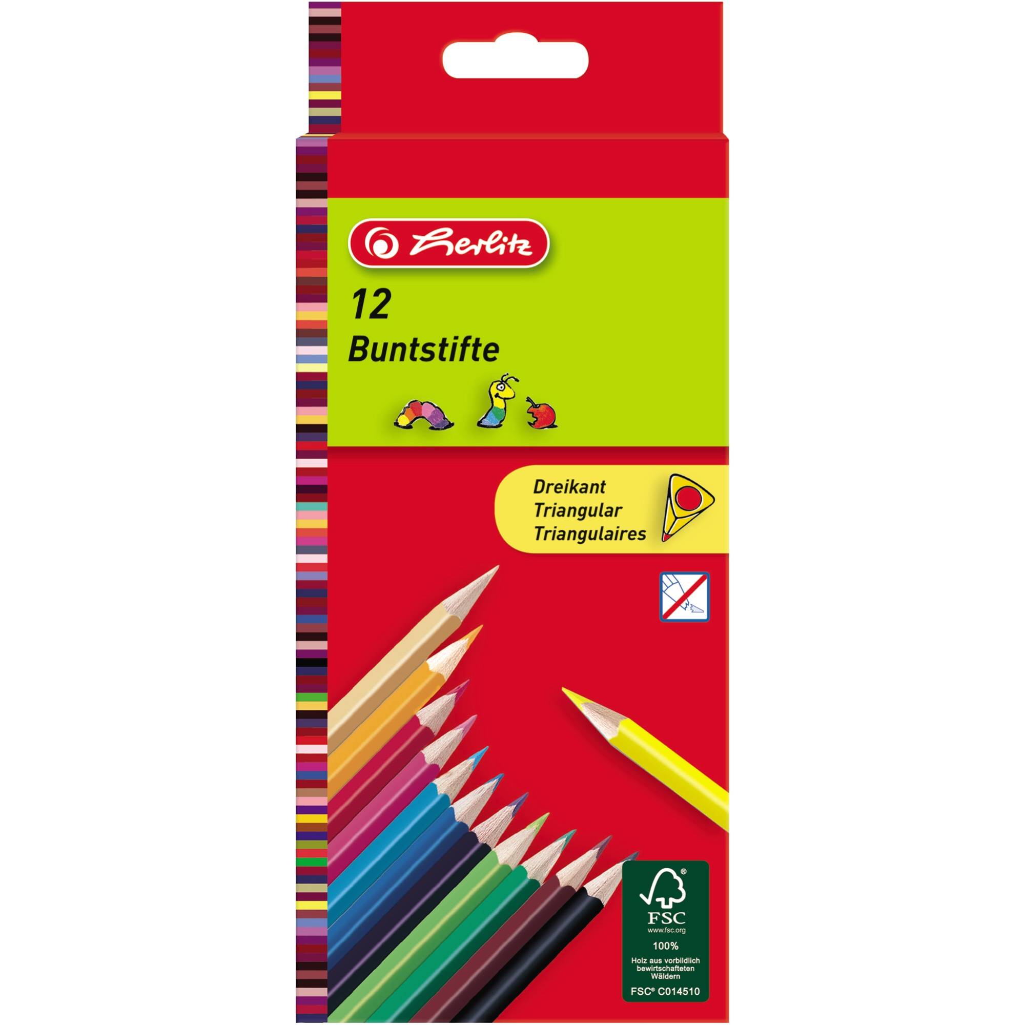 Matite colorate Herlitz Matite colorate triangolari 12 multicolori-0
