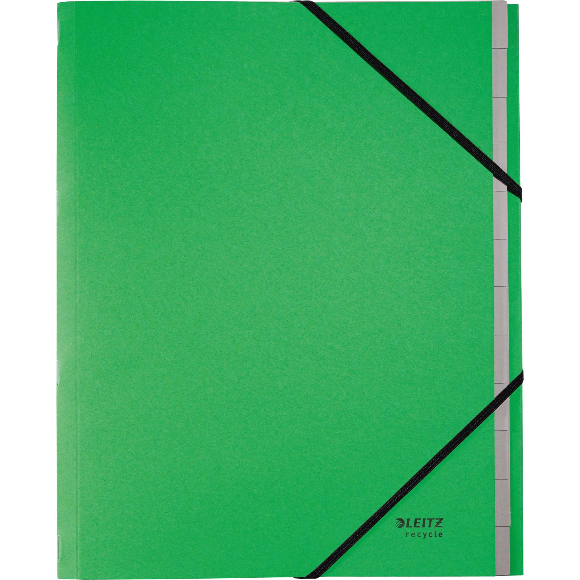 Cartella di ordine Leitz DIN A4 12 volte verde-0