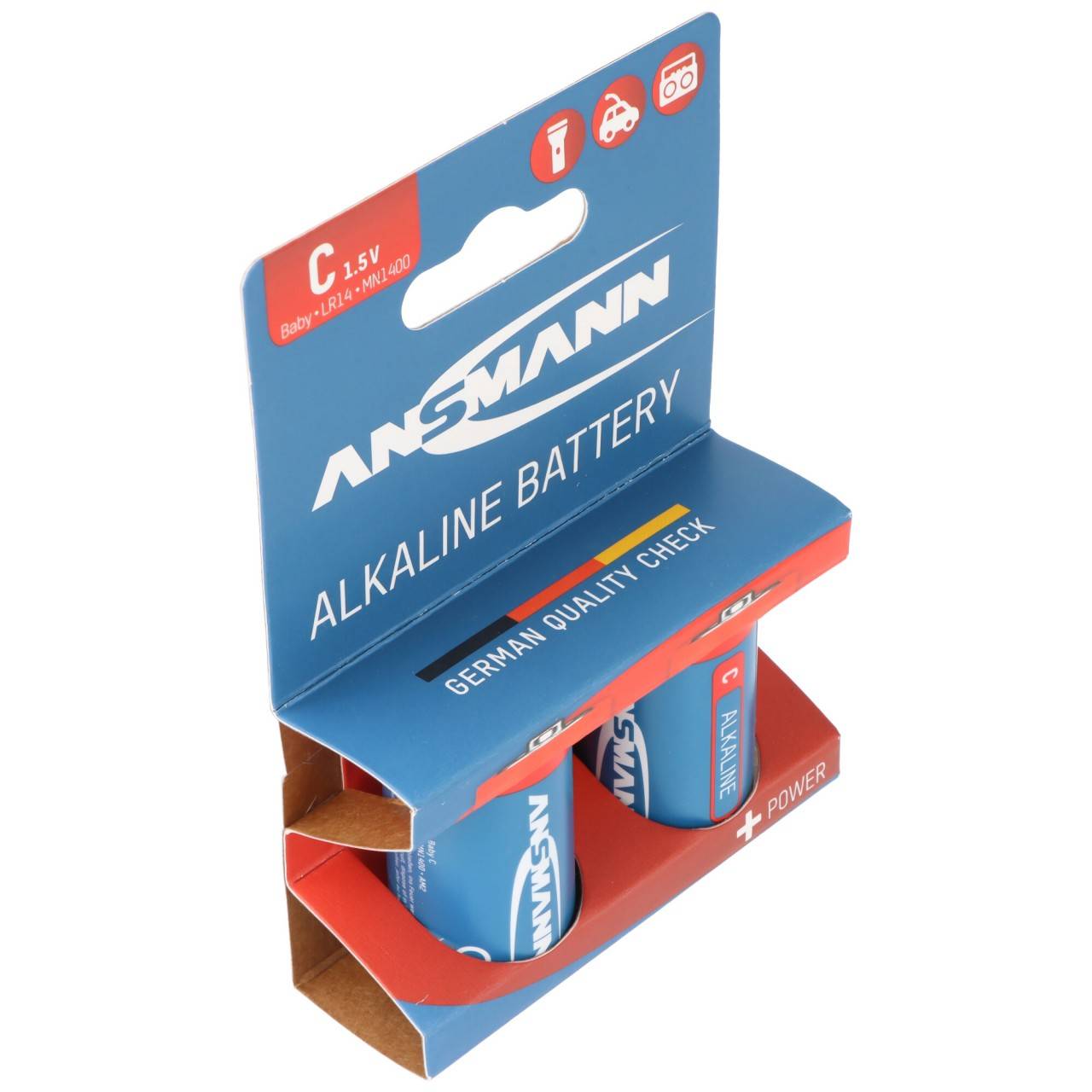 Batteria alcalina Ansmann Baby C, LR14, 1,5 V, blister di carta da 2 pezzi-2