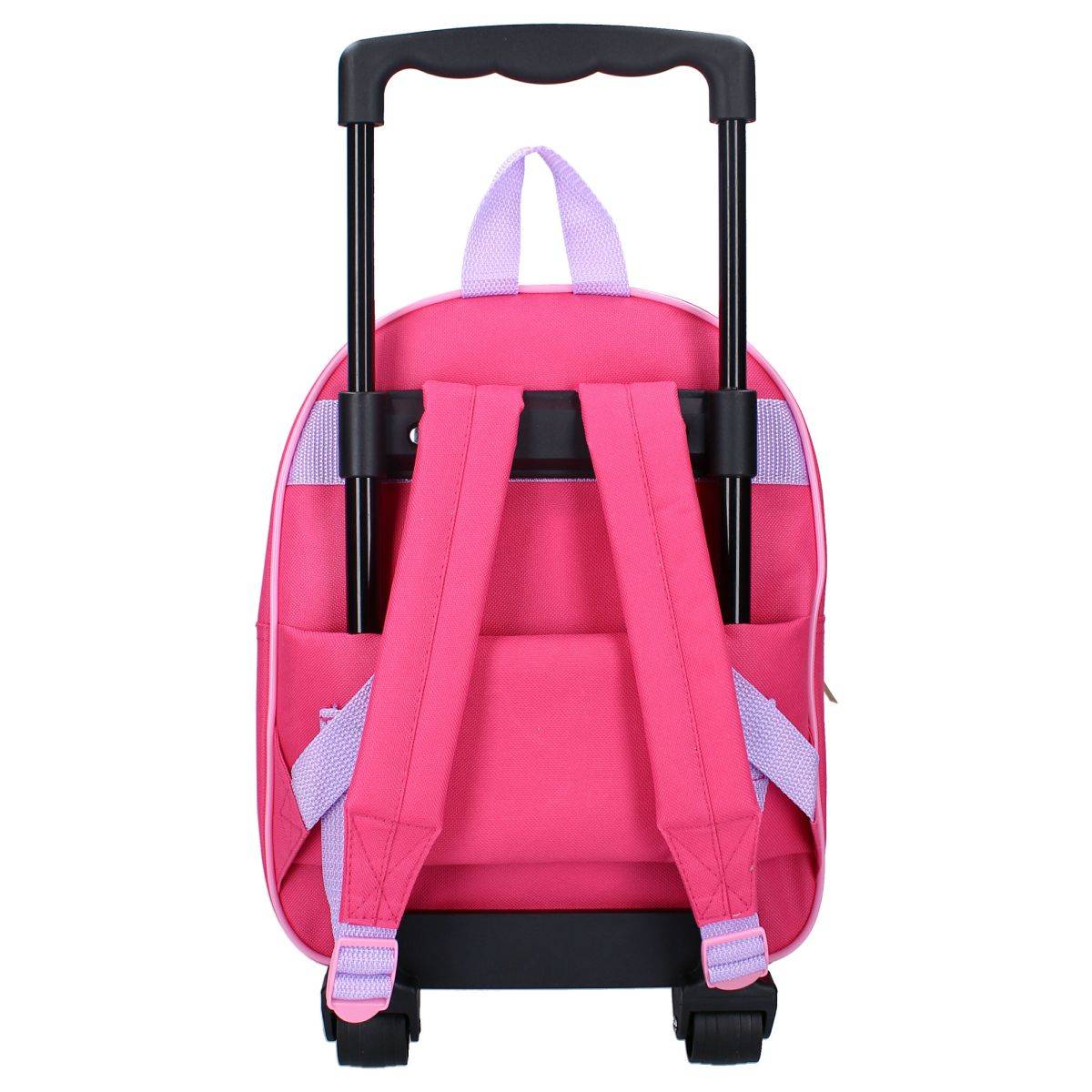 Zaino Trolley 3D Hello Kitty - Trolley rosa con maniglia rimovibile e ruote robuste-2