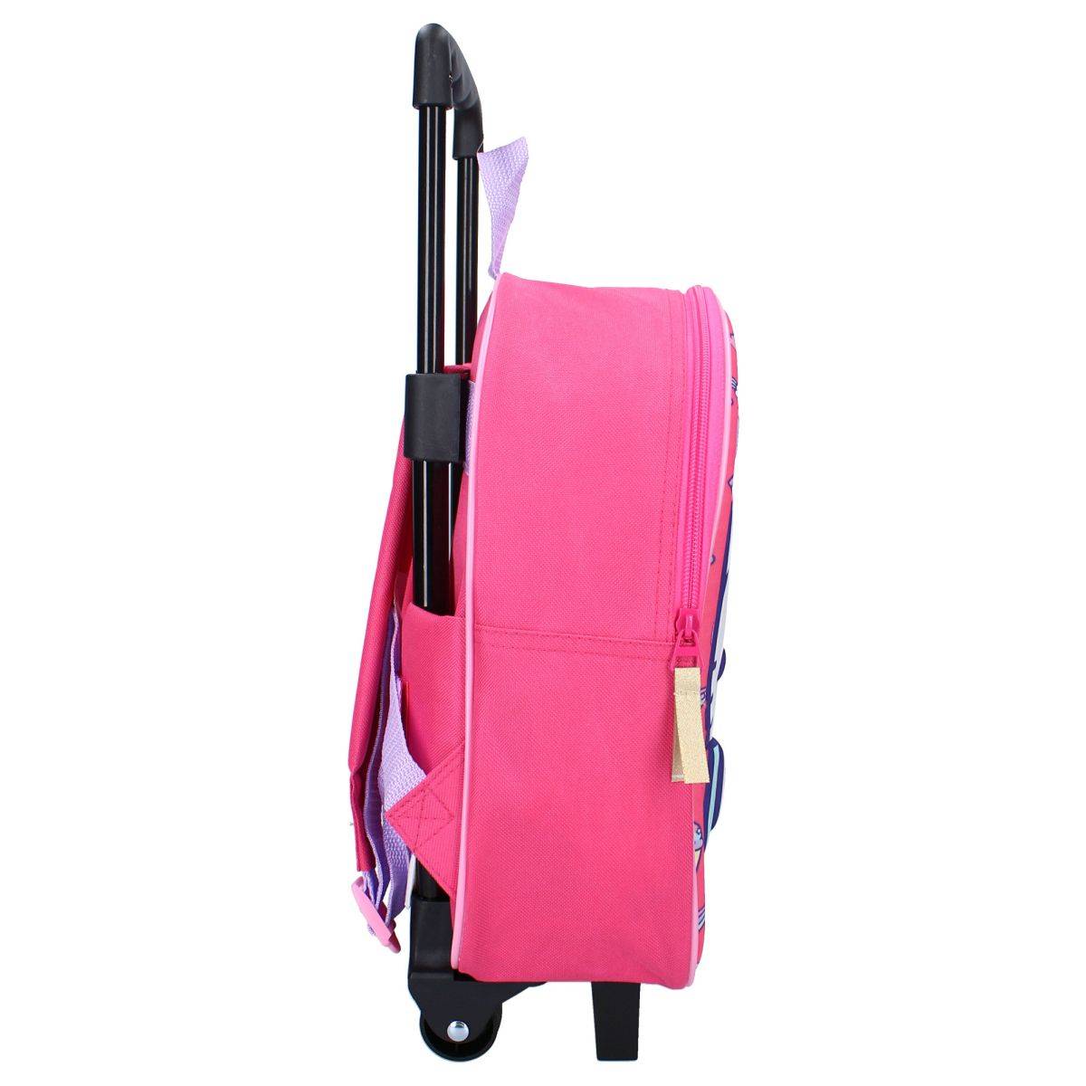 Zaino Trolley 3D Hello Kitty - Trolley rosa con maniglia rimovibile e ruote robuste-3