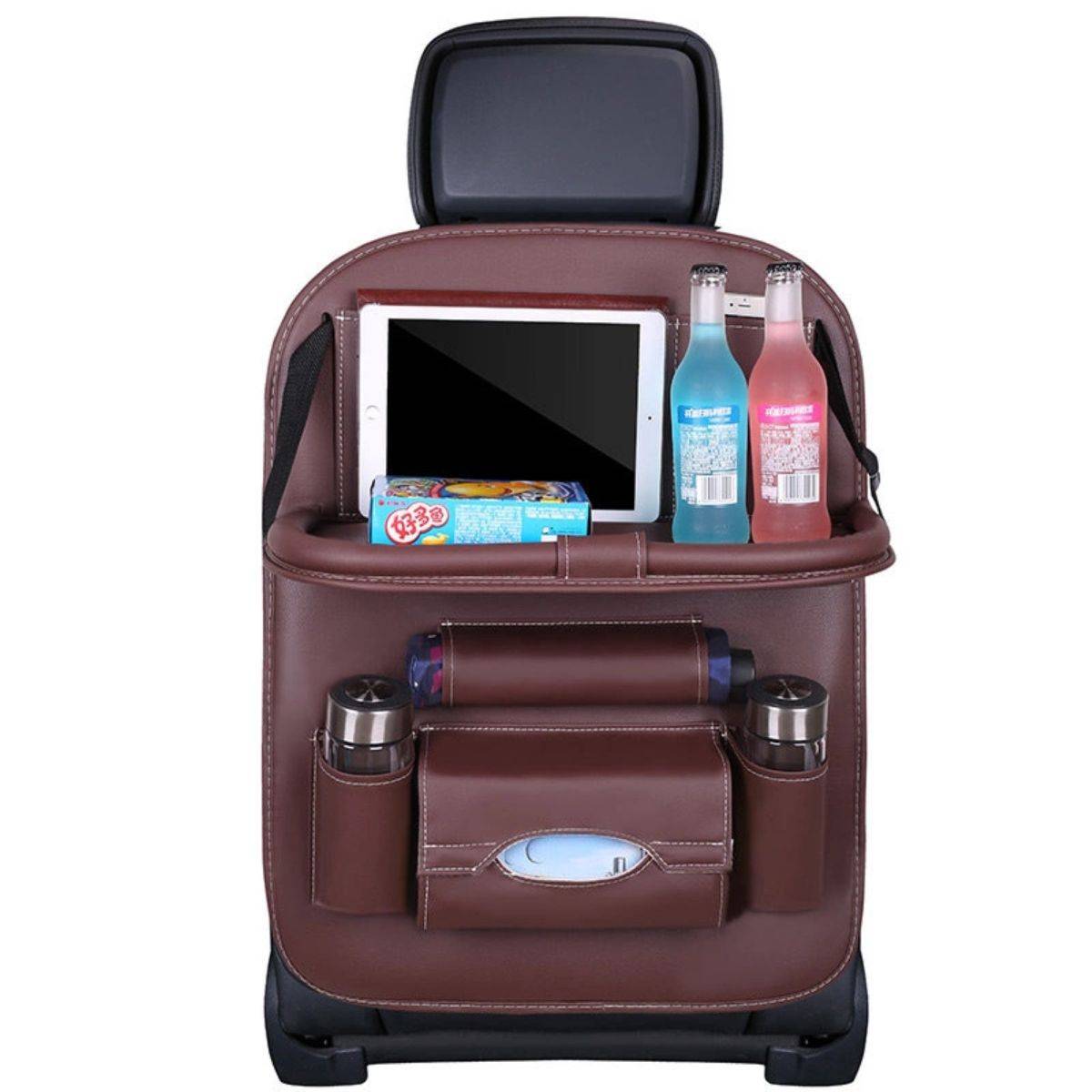 Organizzatore del seggiolino auto Protezione del sedile Coprisedile Mensola Mini tavolino da auto-0
