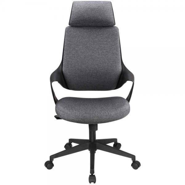 Sedia per Ufficio con Schienale Alto Design Moderno Grigio-1