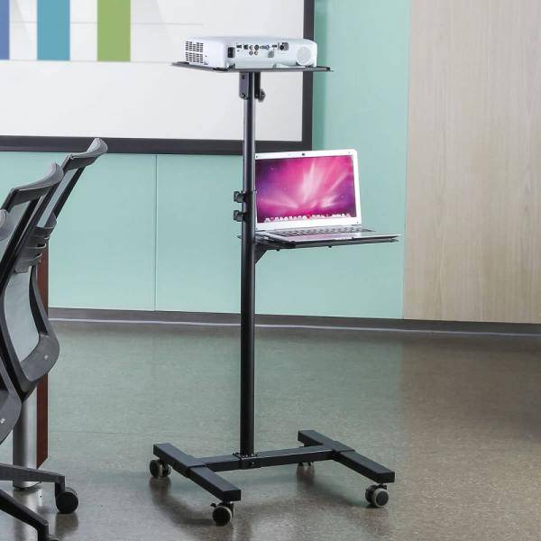 Carrello per Proiettore Notebook Regolabile con Mensola-3