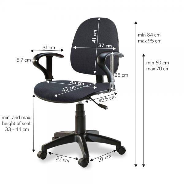 Sedia per Ufficio Easy Colore Grigio-2