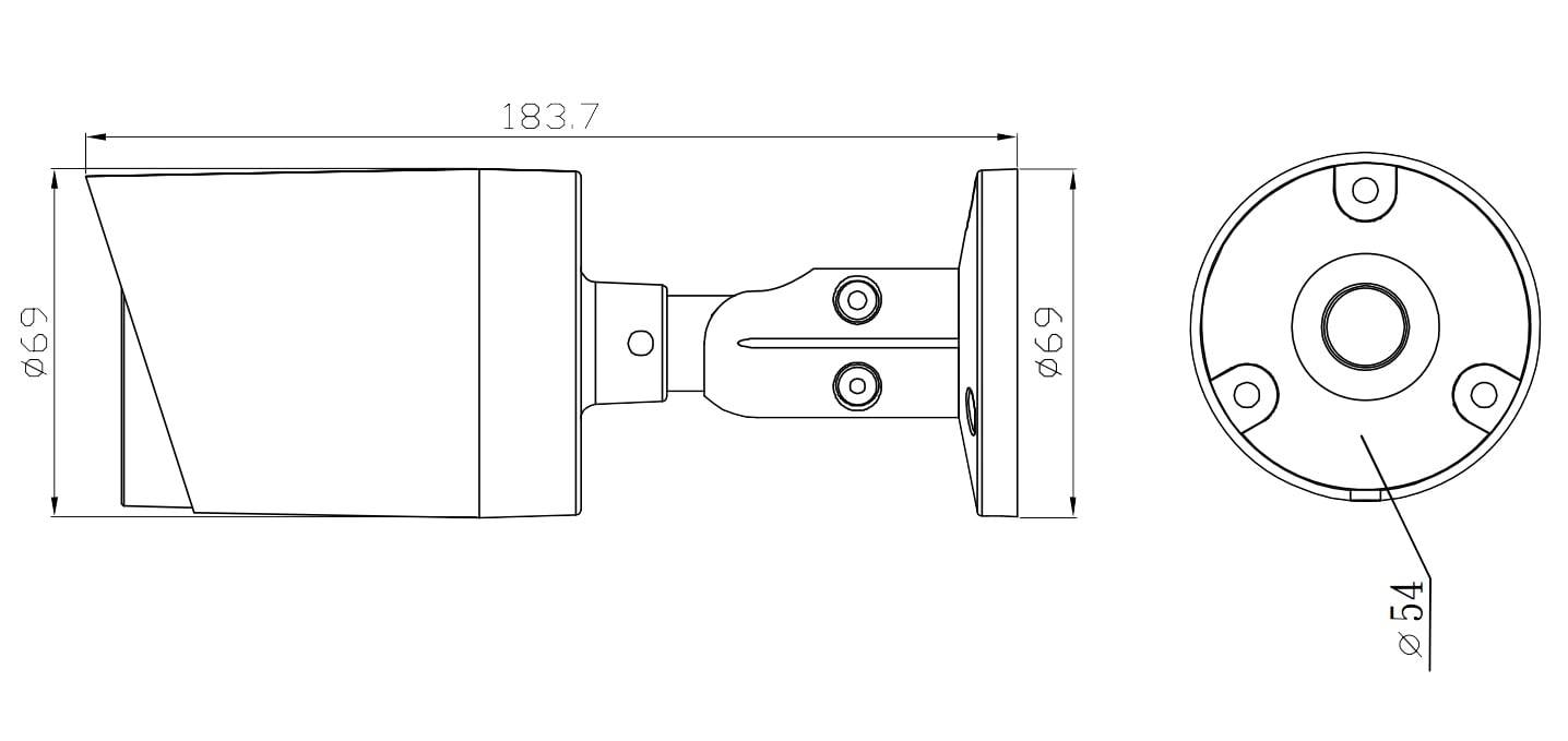 Telecamera IP Bullet IR H.265 da 5MP Rilevamento Basato su AI, DGM5106SVAT-1