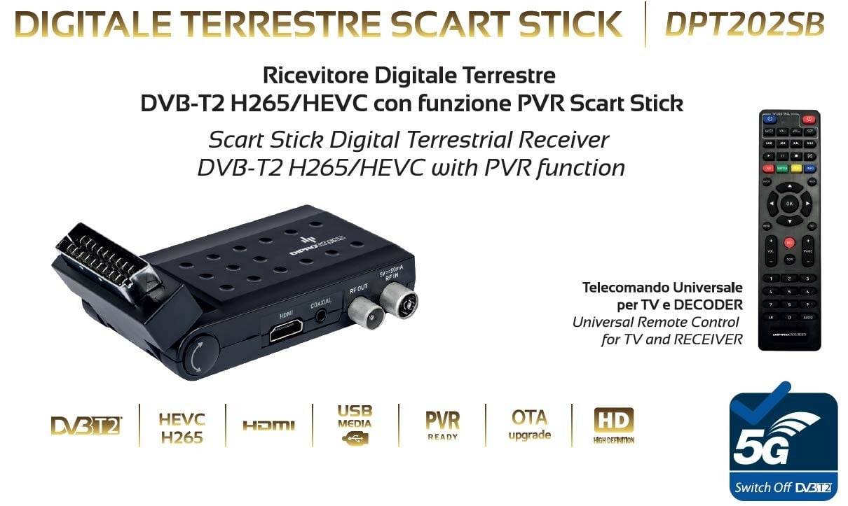Ricevitore Digitale Terrestre DVB-T2 H265/HEVC-4