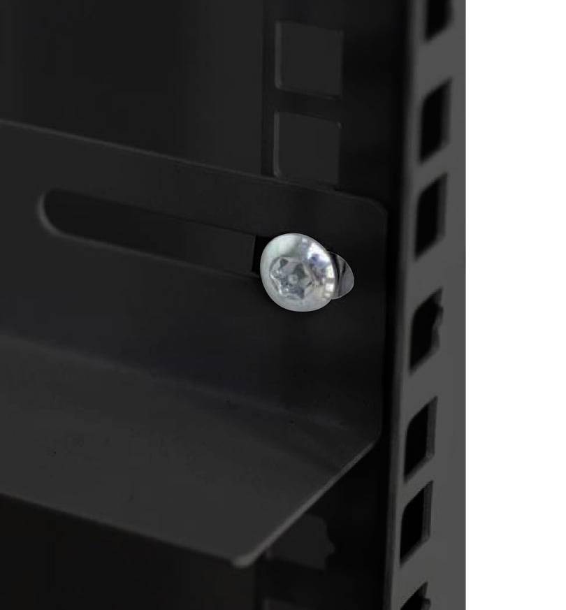 Coppia staffe a L Laterale per Rack 19'' a Muro Prof. 600mm Nero-2