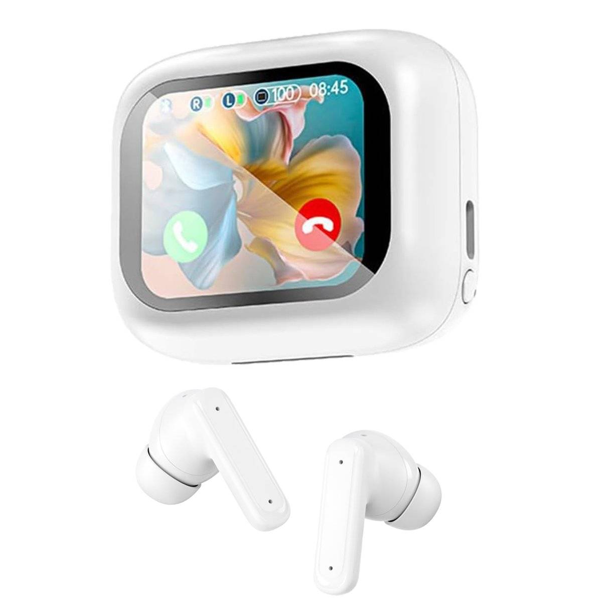 Cuffie Auricolari BT con Custodia Smart Touch Screen LCD Cancellazione Attiva del Rumore ANC-0