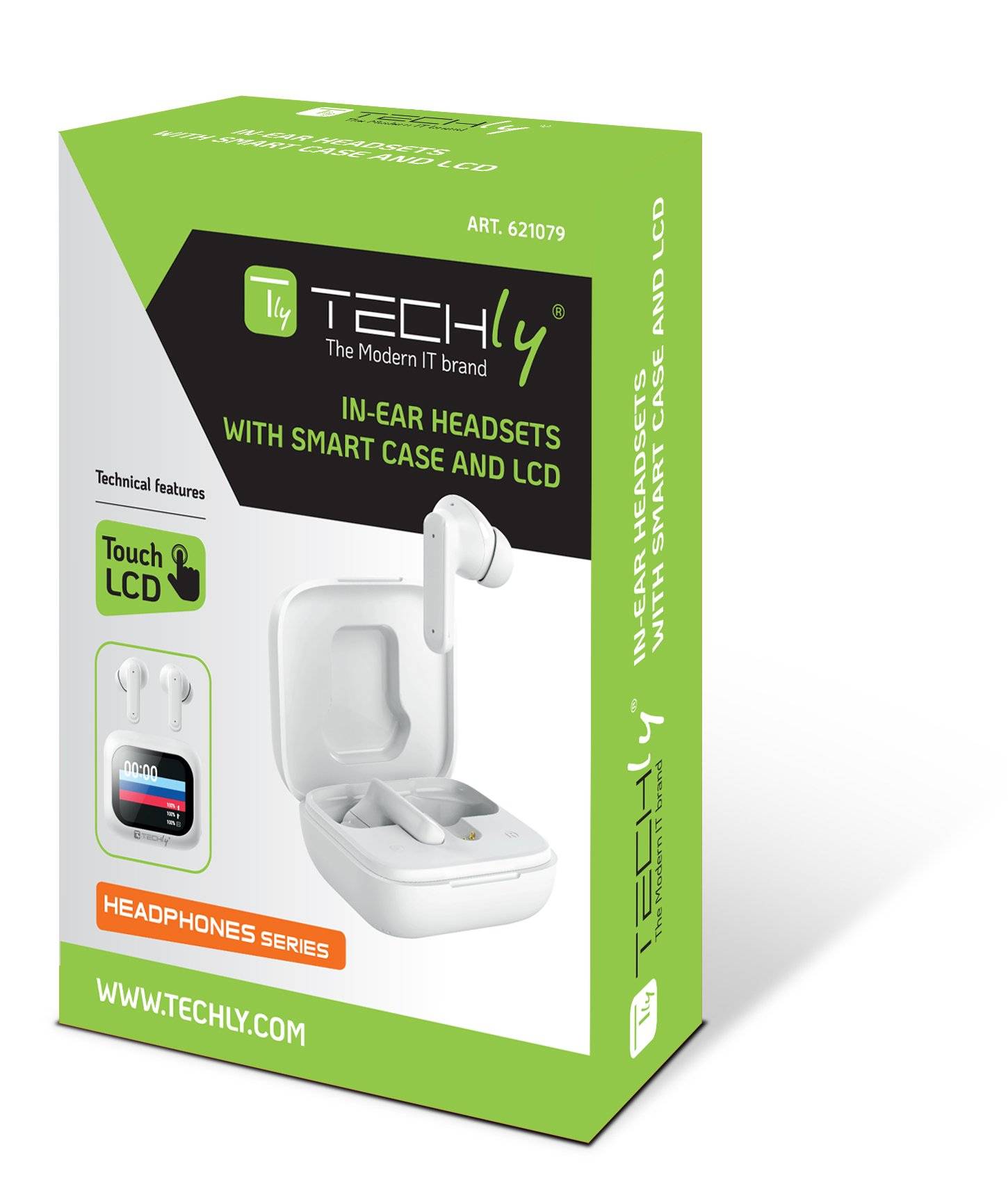 Cuffie Auricolari BT con Custodia Smart Touch Screen LCD Cancellazione Attiva del Rumore ANC-1