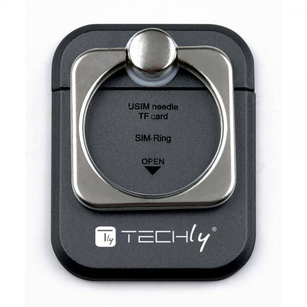 Anello e Supporto per Smartphone Nero-0