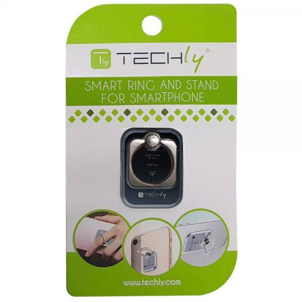 Anello e Supporto per Smartphone Nero-1